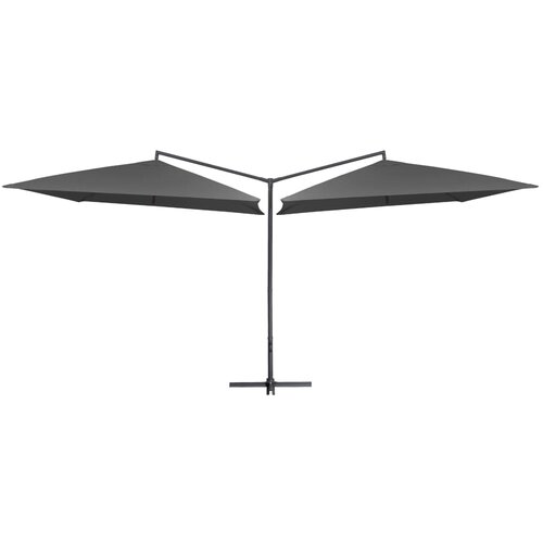 VidaXL Dvojni senčnik z jeklenim drogom 250x250 cm antraciten Slike
