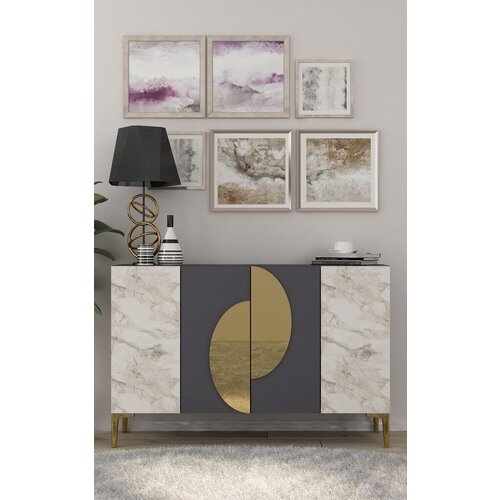 Hanah home konzolni sto Afra KM120, 120x75x29.6 cm, Antracit-zlatne boje Cene