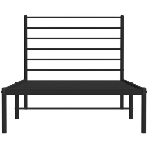 VidaXL Metalni okvir za krevet s uzglavljem crni 107x203 cm Slike