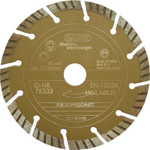Baier Maschinenfabrik Diamantscheibe D=150mm gold II 75333: diamantna rezalna plo&amp;scaron;ča premera 150mm gold II 75333., (20786563) Slike