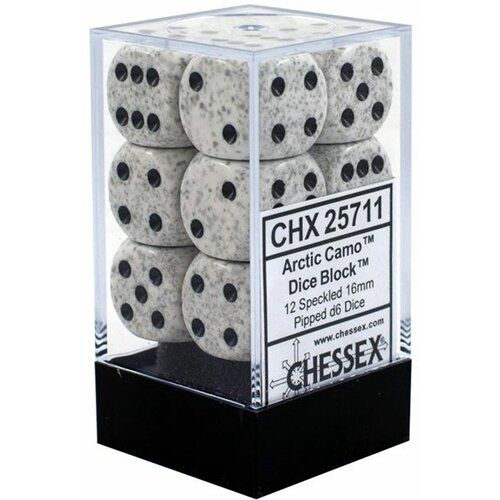 Chessex kockice - speckled - artic camo - dice block (12) 16mm Slike