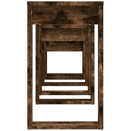  Uklapajući stolići boja dimljenog hrasta 3kom konstruirano drvo Slike