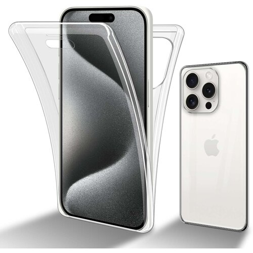 Cadorabo Ohišje, združljivo z Apple iPhone 15 PRO in transparentno - 360-stopinjska zaščita celotnega telesa - Zaščita spredaj in zadaj, vsestranska zaščita s ščitnikom zaslona, (20860080) Cene