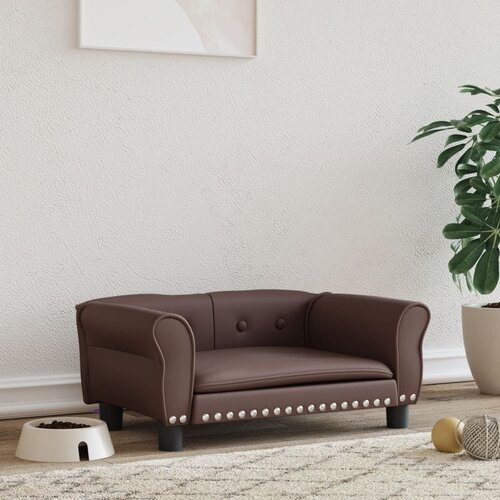 vidaXL Pasja postelja rjava 70x45x30 cm umetno usnje Cene