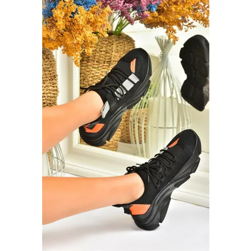 Fox Shoes Black Fabric Women's Sneakers