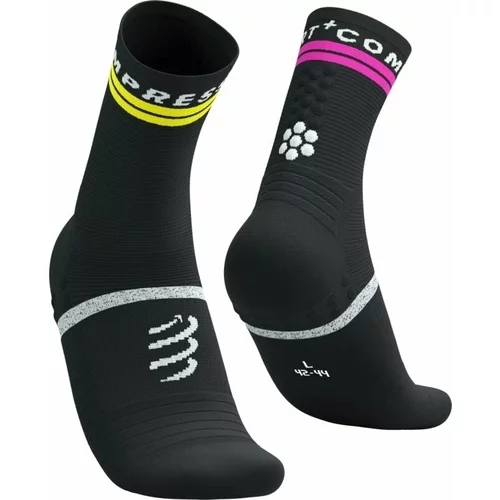 Compressport Pro Marathon Socks V2.0 Black/Safety Yellow/Neon Pink T4 Čarape za trčanje