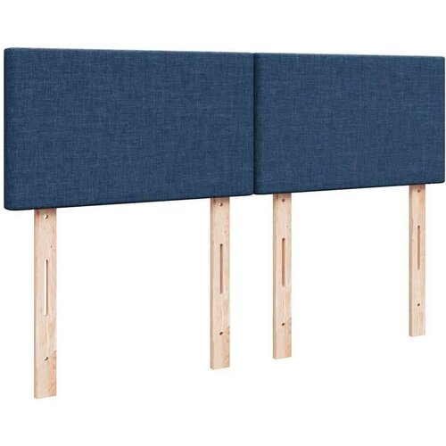 VidaXL otomanski okvir kreveta s madracem plavi 140x200cm od tkanine Slike