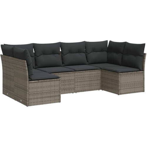 vidaXL 6-dijelni set vrtnih sofa od poliratana s jastucima sivi Cene
