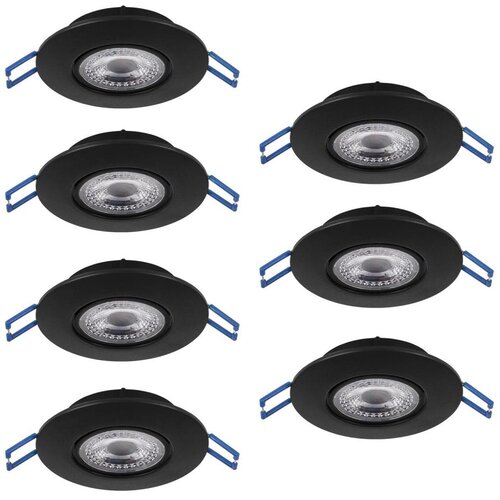 Eglo 300191 - komplet od 7 led ugradnih svetiljki gedrez LED/4,9W/230V, prečnik 9 cm, crna Cene