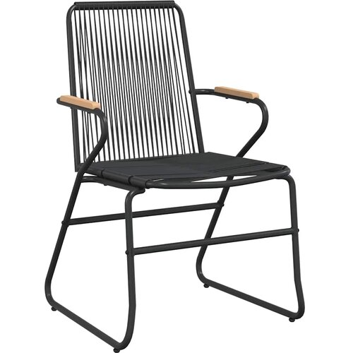  5-dijelni vrtni blagovaonski set od PVC ratana crni Crna Dužina stola 160 cm Slike