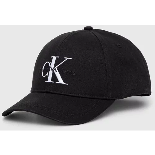 Calvin Klein Jeans Bombažna bejzbolska kapa črna barva