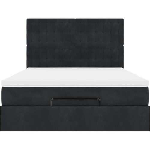  Ottoman krevet s madracima i LED diodama crni 140x200 cm bar&amp;scaron;un Slike