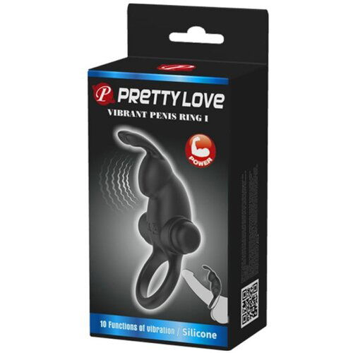 Pretty Love Vibrant Penis Ring 1 Black DEBRA01476 Slike