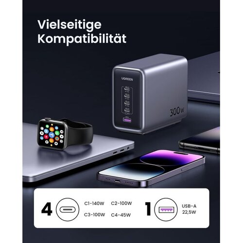 Ugreen Nexode 300W GaN II 5-portni USB polnilec - box, (20986860) Slike