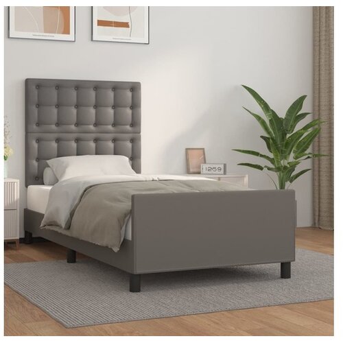  Okvir za krevet s uzglavljem sivi 80 x 200 cm od umjetne kože Cene