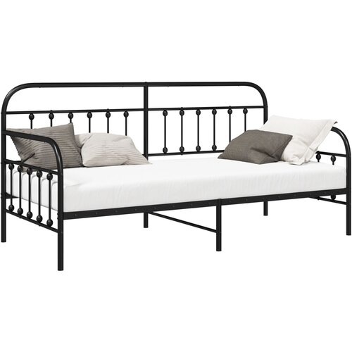 vidaXL Okvir kreveta s danom Crna 100x200 cm Čelik Cene
