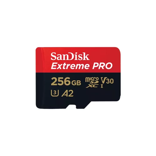 Sandisk Extreme PRO microSDXC 256GB + SD Adapter do 200MB/s/140MB/s A2 C10 V30 UHS-I U3 - SDSQXCD-256G-GN6MA