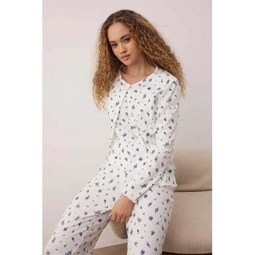 TRENDYOLMILLA Ženski set pidžame Thmaw26Pt00179, Beli Cene