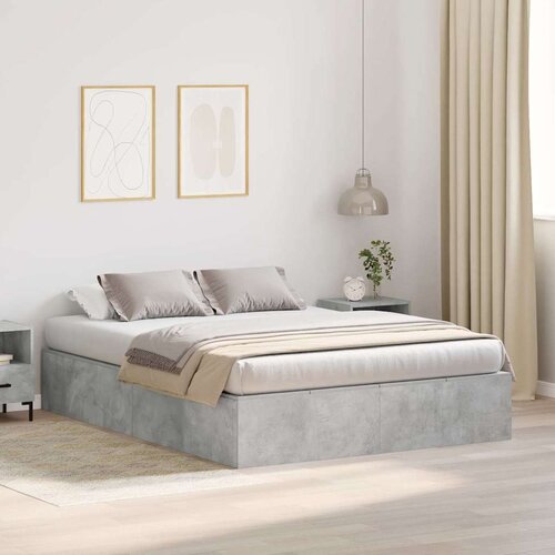 Krevet s ladicama Betonski sivi 140 x 190 cm Konstruirano drvo Cene