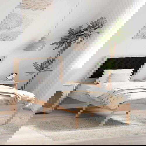 VidaXL Krevetna konstrukcija s uzglavljem Crna 80 x 200 cm tkanina Slike