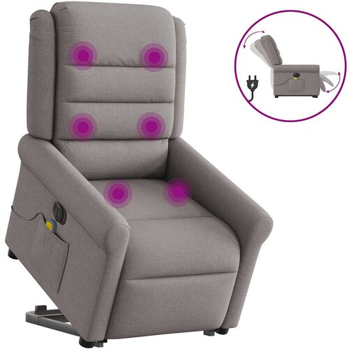 VidaXL električni masažni naslanjač s funkcijo vstajanja taupe Slike