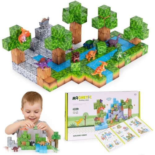 ECO TOYS Magnetni set građevinski blokovi, Dinosauri - 142 dijelova Cijene