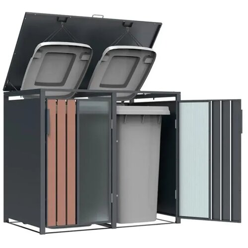 WESTMANN Status 2 | Metalno spremi&scaron;te za 2 kante za smeće | 2 x 240 L | Antracit - BRANDED IN GERMANY Cijene