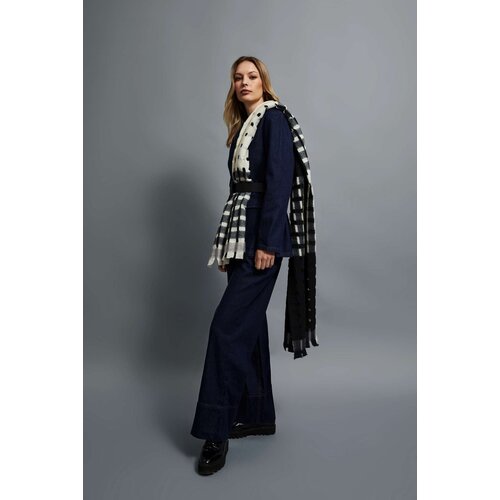Marisse Black Checkered Scarf Slike