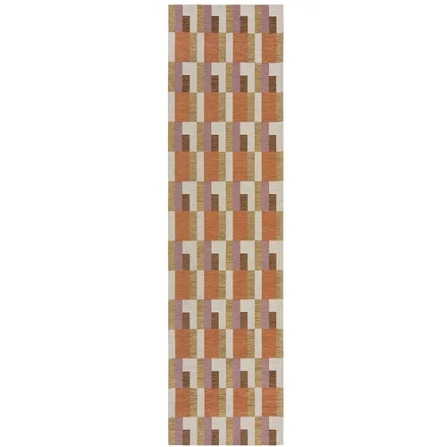 Flair Rugs Narančasta/u prirodnoj boji staza 60x230 cm Riley Block Geo –