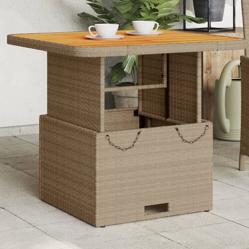 vidaXL Vrtni stol bež 80 x 80 x 71 cm od poliratana i drva bagrema Cijene