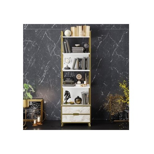 Hanah home Frida 60 cm bijela polica za knjige 59,3x191x35,2 cm, bijela Cene