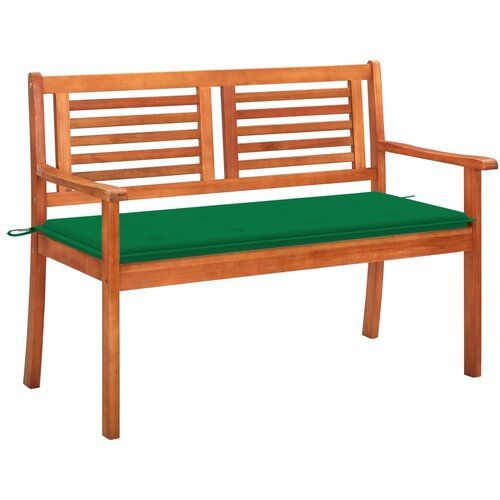  The Living Store Vrtna klop za 2 osebi z blazino 120 cm trden evkaliptus - Klop, (21459586) Slike