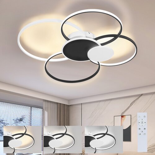 Nettlife LED stropna svetilka za dnevno sobo - velika moderna svetilka za dnevno sobo 94 cm, zatemnljiva 72 W z daljinskim upravljalnikom, (22110735) Cene