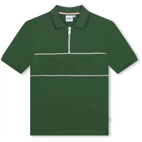 BOSS Kidswear Majica travnato zelena / bijela