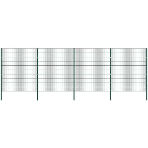  Ogradni panel sa stupovima od željeza 867x200 cm zeleni Cene