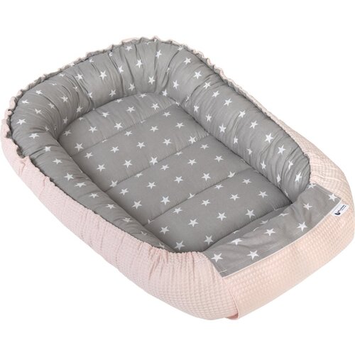 Medi Partners Baby cocoon/nest – Waffle – Stars + light pink Waffle Cene