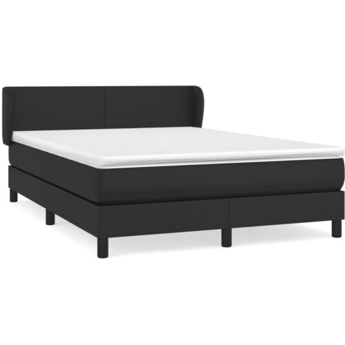 VidaXL Box spring postelja z vzmetnico črn 140x200 cm umetno usnje, (20930439) Slike
