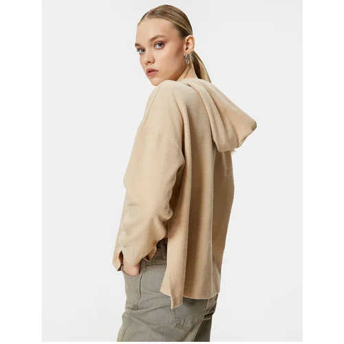 Koton Hooded Sweatshirt Standard Cut with Side Slits