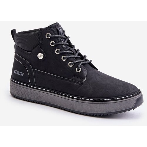 Big Star Lace-up men's ankle boots Hi-Poly System black Cene