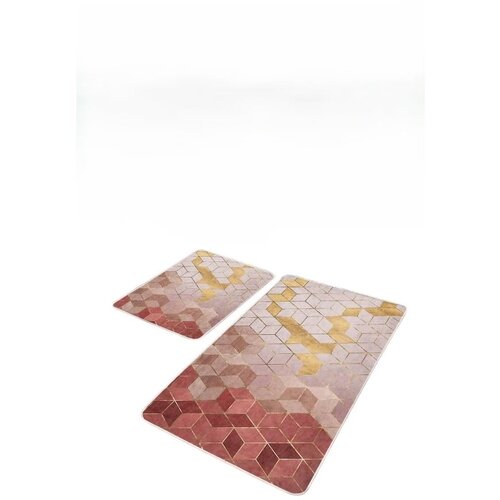 Mila Home Rožnate žametne kopalni&amp;scaron;ke preproge v kompletu 2 ks 60x100 cm &amp;ndash; Slike