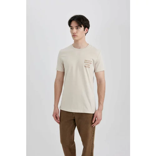 Defacto Slim Fit Crew Neck Printed T-Shirt