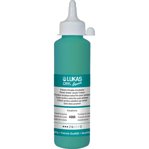 Lukas Cryl Liquid Akrilna barva Cobalt Turquoise 250 ml 1 kos