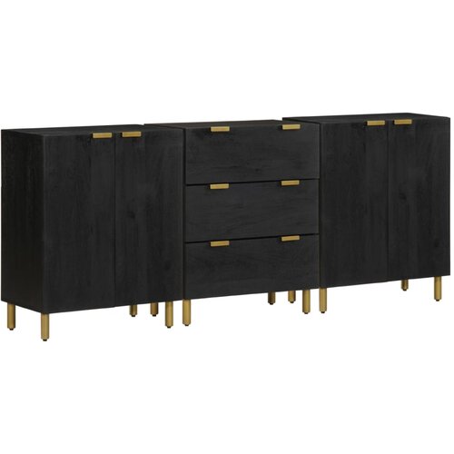 VidaXL 3 kosi Sideboards Črni inženirski les Slike