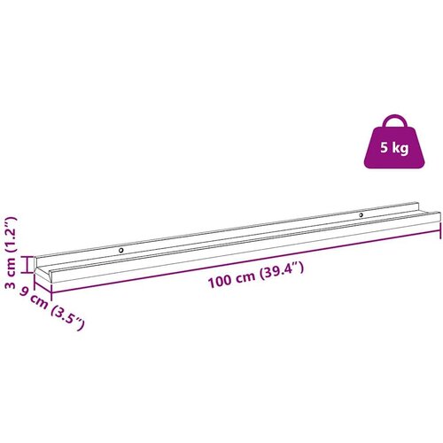  Polica na zidu s policom 4 pcs Bijeli mramor 100 x 9 x 3 cm Slike