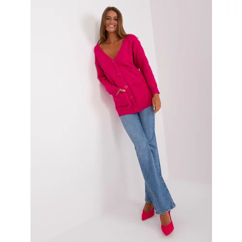 Fashion Hunters Women's Fuchsia Cardigan with Cables