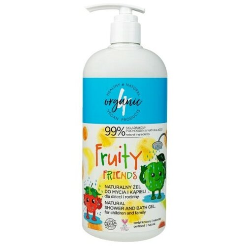 4Organic gel za tuširanje sa osvežavajućom aromom voća za decu i porodicu fruity family 4organic Cene