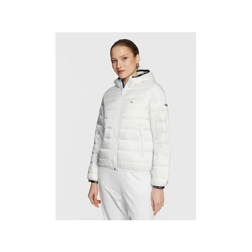 Tommy Jeans Puhovka Quilted Tape DW0DW15168 Bela Regular Fit