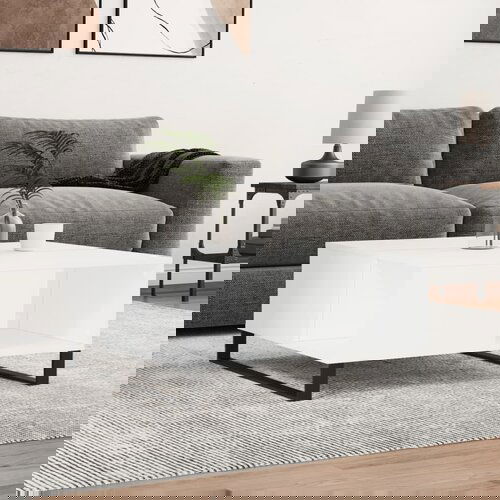 vidaXL Klubska mizica bela 80x80x36,5 cm inženirski les Cene
