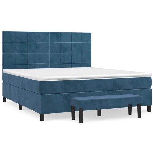 Maison Chic Box spring postelja - Vzmetna postelja z vzmetnico temno modra 180x200 cm žamet SL14345, (21894284) Cene