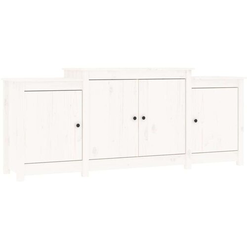  Komoda bela 164x37x68 cm trdna borovina, (20955443) Slike